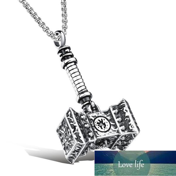 

hnsp viking axe hammer pendant necklace for men, Silver