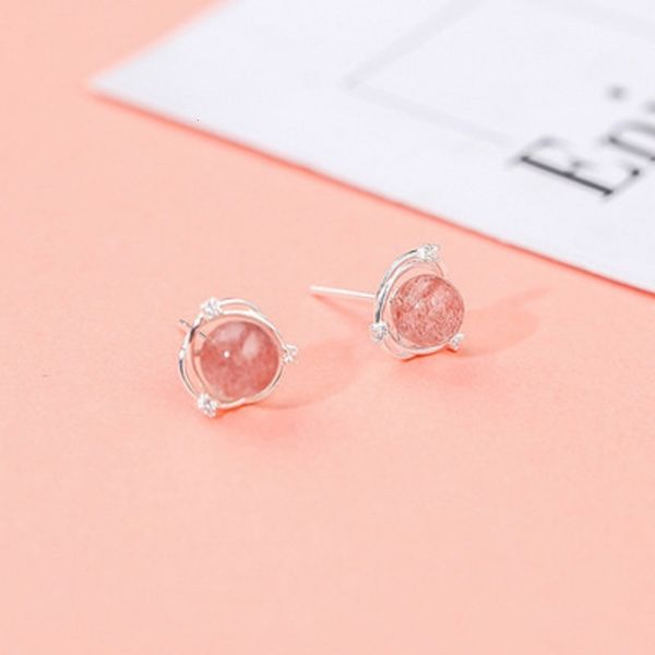 

sterling crystal zircon earrings girls pink crystal planet women