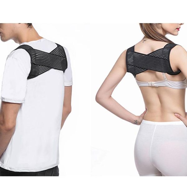 

upper back posture corrector shoulder brace correct support asd88, Black;blue