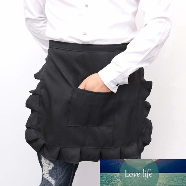 1pc grembiule da cucina in pizzo bavaglino costume da cameriera mezza vita con tasca da cucina bomboniere per donne cameriera (nero / bianco)