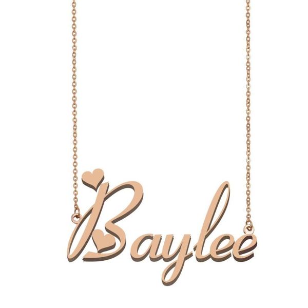 

pendant necklaces baylee name necklace custom nameplate for women girls friends birthday wedding christmas mother days gift, Silver