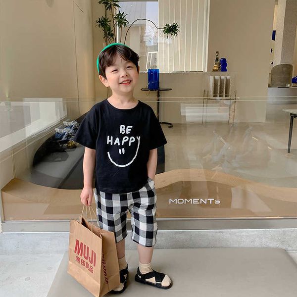

summer boys cartoon short sleeve cotton t shirts children 3 colors thin casual tees 1-6 years all-match 210615, Blue