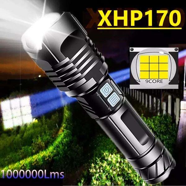 

core xhp170 powerful led 18650 rechargeable torch usb tactical flash light xhp90.2 hunting lamp outdoor lantern flashlights torches