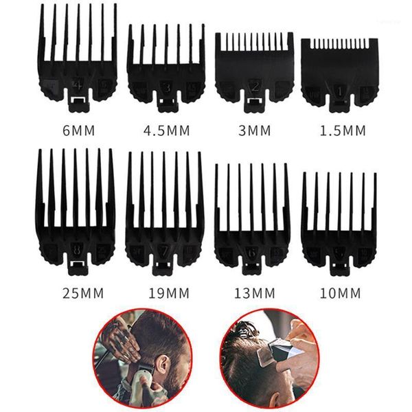 

hair styling tools accessories 8pcs universal clipper cutting limit comb guide attachment replacement tool brushes1, Silver