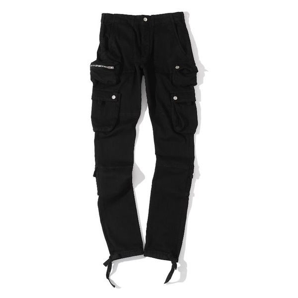 

men's jeans men distressed black cargo, Blue