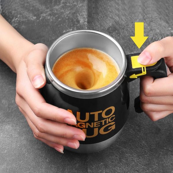 

mugs usb rechargeable automatic self stirring magnetic mug creative 304 stainless steel smart coffee milk mixing cup blender