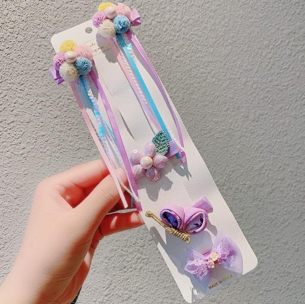 

hair accessories 1set=5pcs multi style girls clips chinese traditional princess tassels peony flower hairpins children kids, Slivery;white