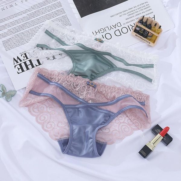 

women's panties transparent pink black lace underwear seamless lingerie femme summer thin low rise cute panty lady thong briefs, Black;pink