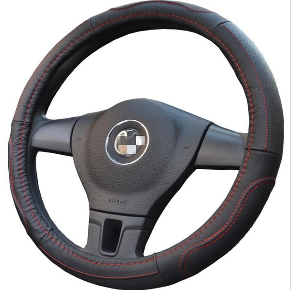 

car steering wheel cover leather universal perforated breathable protector anti-slip 38cm stuff covers