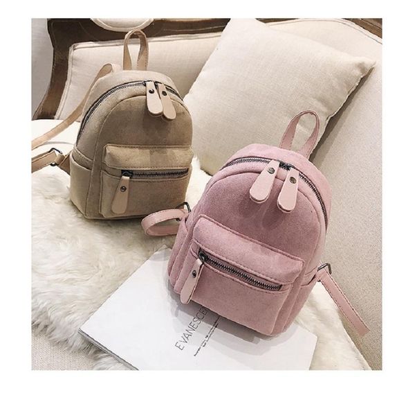 

backpack suede mini korean ins trend solid color wild student bag