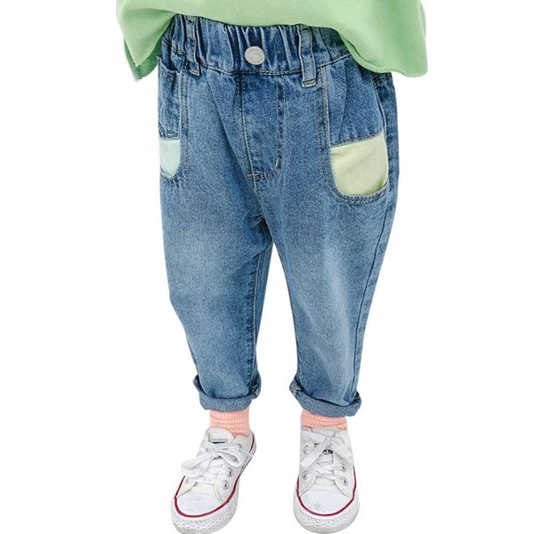 

jeans kids patchwork baby casual style girls spring autumn toddler girl clothes, Blue