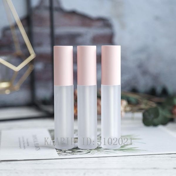 

10/30/50pcs 4g matte transparent pink glass lipgloss bottle empty makeup diy lip glaze tube cosmetics refillable container storage bottles &