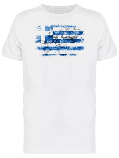 

greece smoky flag men's tee -image by shutterstock, White;black