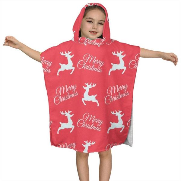 

towel merry christmas deers kids hooded bath for children