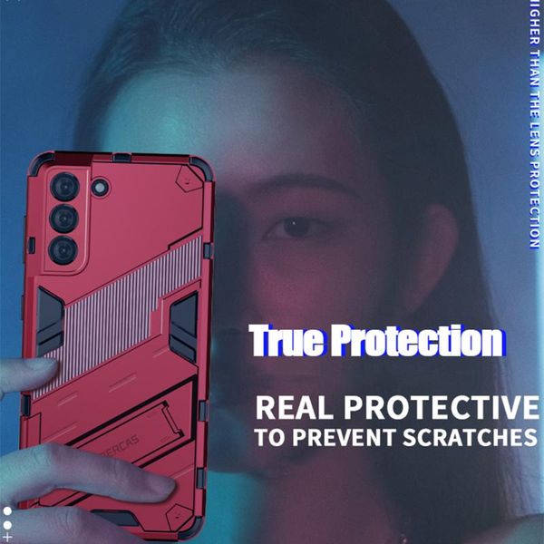 

cell phone pouches armor bracket case for samsung galaxy s21 plus ultra a02 m31 m51 hybrid shockproof rugged stand back cover