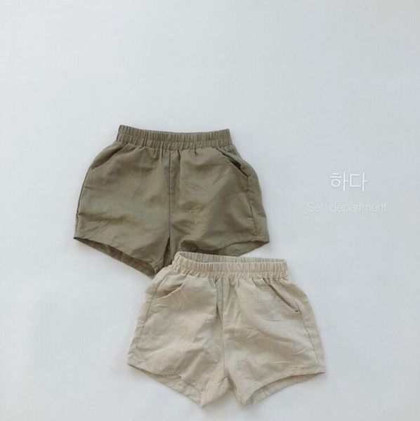

shorts 2021 arrival girls boys summer fashion cotton linen kids 1-7 years co662, Black