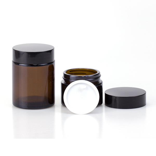 

storage bottles & jars 10pcs empty 100g amber glass containers cosmetic cream lotion powder pots travel container