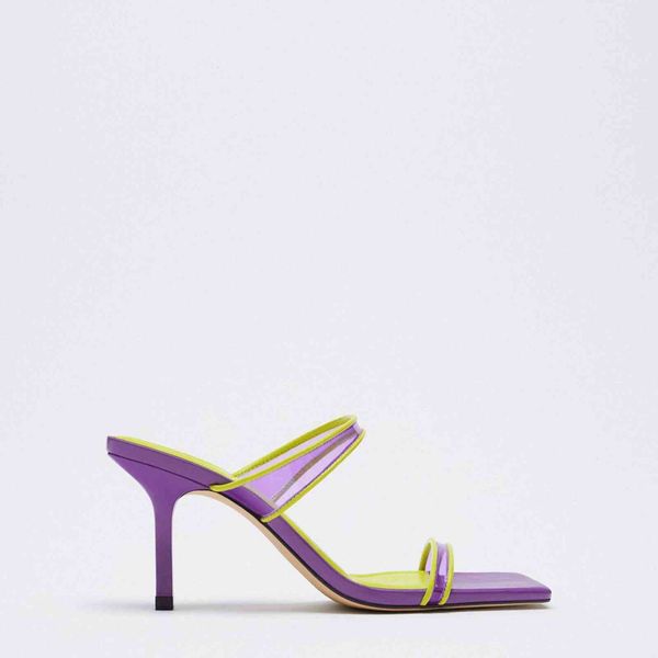 

dress shoes zar dtm women's shoes, lilac colour, green sewn belt, high-fashion heels pomm, Black