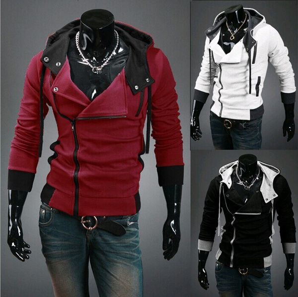 Плюс размер M-6xl Мужская куртка Slim Permoniated Hat Design Hoodies Свитер-свитер Assassins Creed