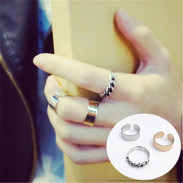 

cluster rings alloy the adjustable ring joker temperament 3 woolly twist lovers fashion jewelry, Golden;silver