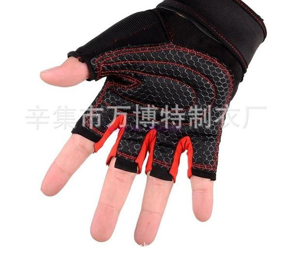 

by dhl 100pair training fitness weightlifting gloves for men women workout half finger exercise gym tactical cycling, Black