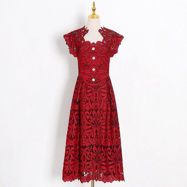 

casual dresses long dress red white fashion lace elegant celebrity party quality, Black;gray