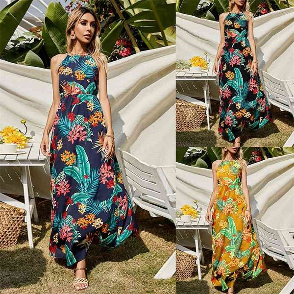 

dress bohemian print long dress with sleeve less neck, Black