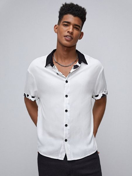 

x aini yang men letter & graphic print shirt q6ei#, White;black