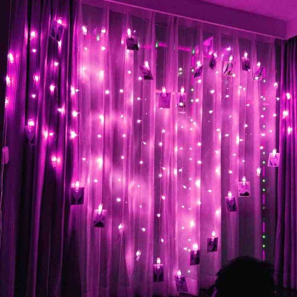

love curtain proposes to express heart-shaped string decoration waste ice bar color lamp