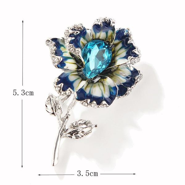 

pins, brooches enamel flower women alloy beauty crystal weddings banquet brooch pins gifts, Gray