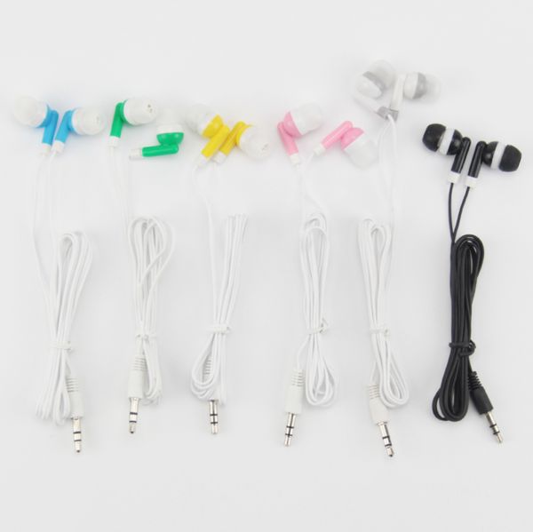 Schwarz Bunte In-Ear-Stereo-Ohrhörer mit Kabel für Telefon, MP4, für Museum, Bus, Zug, Flugzeug, einmalige Verwendung, Einweg-Kopfhörer