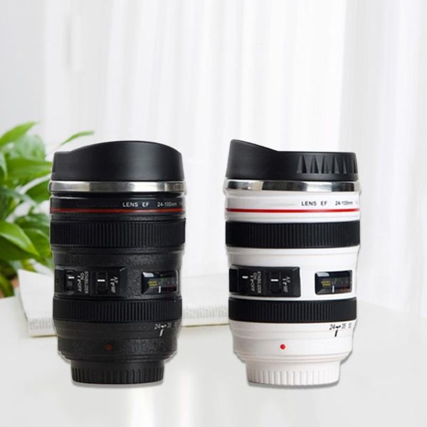 

camera lens shape stainless steel insulation cup creative design heat cold water bottle home office drinkware bottles