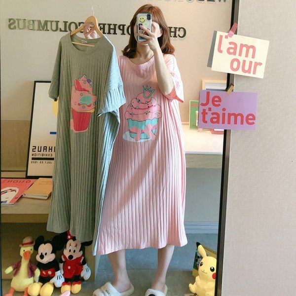 

women's sleepwear spring long cotton sleepwear home female nightshirt causal loose ladies'leisure dress ladies' night gown u9, Black;red