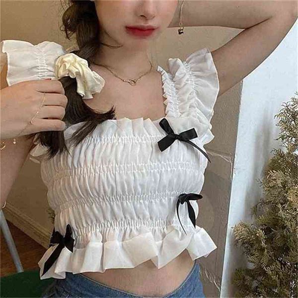

shirt girl french retro bow short white blouse summer design sense niche 210529