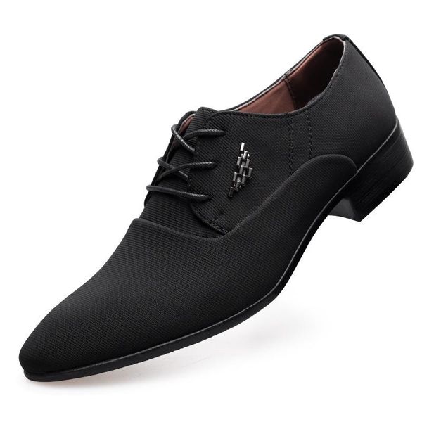 

dress shoes mens leather wedding canvas casual flats formal men loafers chaussures hommes mazefeng brand 2021, Black