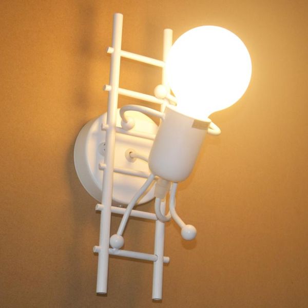 

wall lamp modern climbing villain sconce mounted iron bedside lights for kids baby room living home decor light fixtures