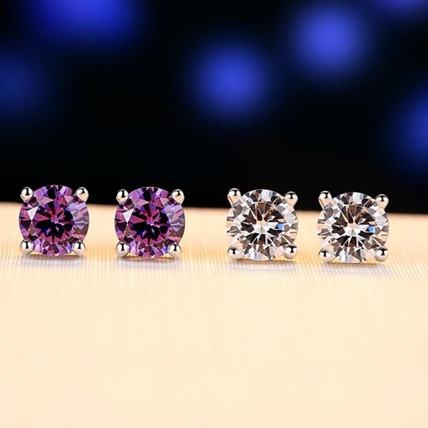 

other wholesale stud jewelry sterling silver classic brand earrings for women zircon box solitarie, Golden;silver