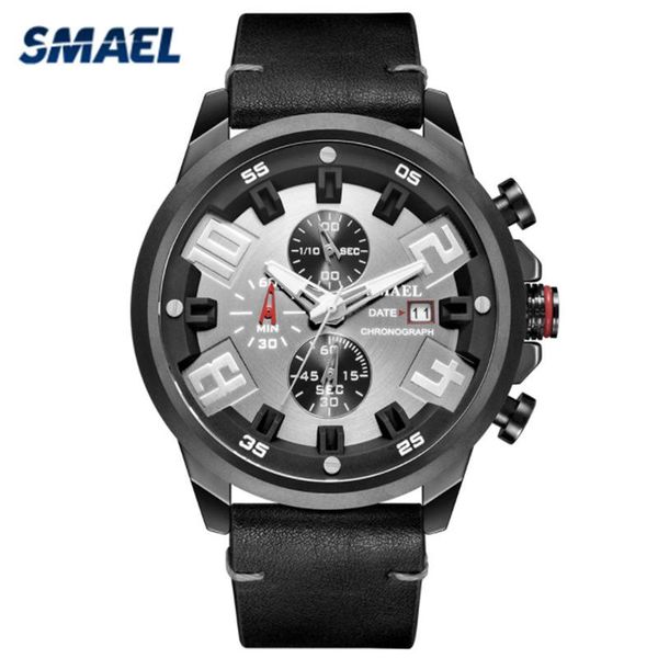 

relogio masculino smael brand sport watches for men waterproof luminous chronograph outdoor military alloy quartz watch man wristwatches, Slivery;brown