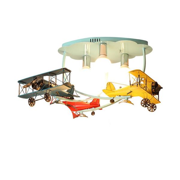 

ceiling lights cartoon color children's room aircraft boy bedroom lamp nordic modern glass ball e27 lamps lighting fixtures