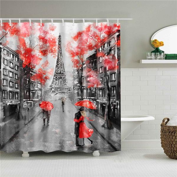 

shower curtains waterproof bathroom curtain york woman street view polyester printing bath screen