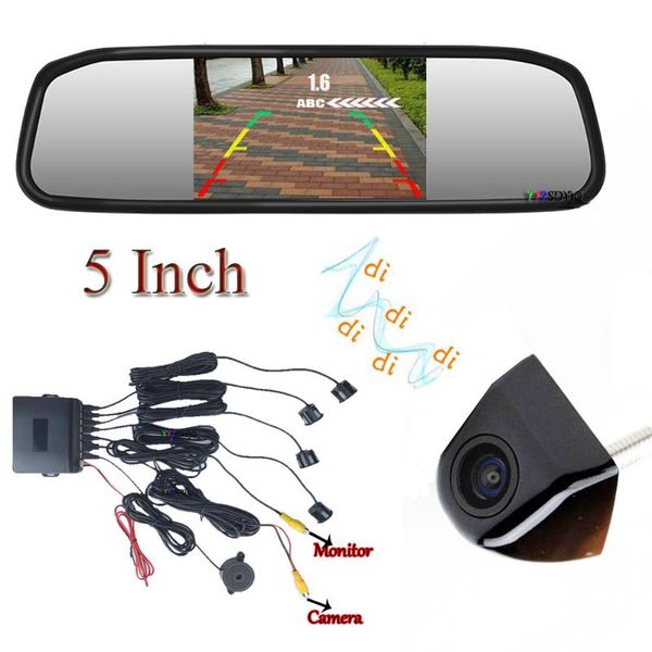 

car rear view cameras& parking sensors 4 sensor auto detector parktronic 5 inch 800x 480 display reverse backup radar monitor system