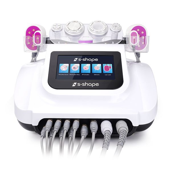 

30k cavitation beauty equipment good effective ems el electroporation facial antiaging vacuum suction led laser body shaping, Black;white