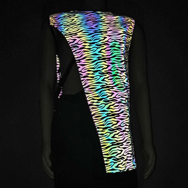 

men's jackets coats tiger pattern colorful reflective personality fashion irregular bar nightclub vest v3k1, Black;brown