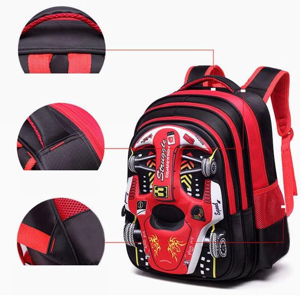 

children's school bag 3d racing student kindergarten teenager stereo car cartoon backpack bags