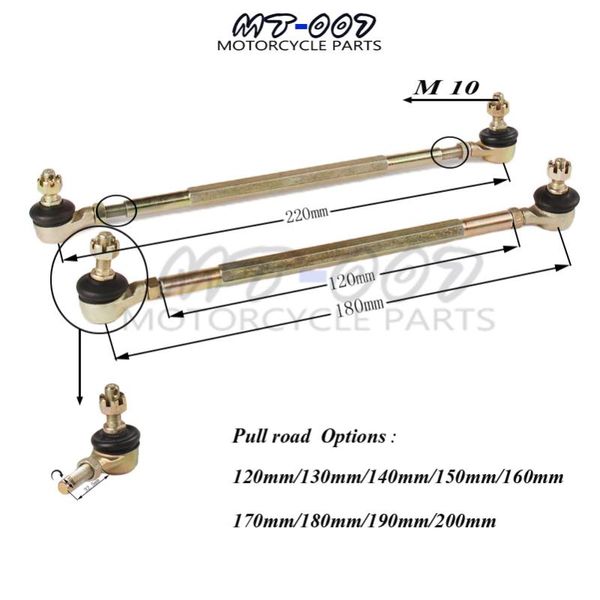 

motorcycle wheels & tires m10 120mm/130mm/140mm/150mm/160mm ball joiner bolt tie rod 50cc 70cc 110cc quad dirt bike atv go kart dune buggy