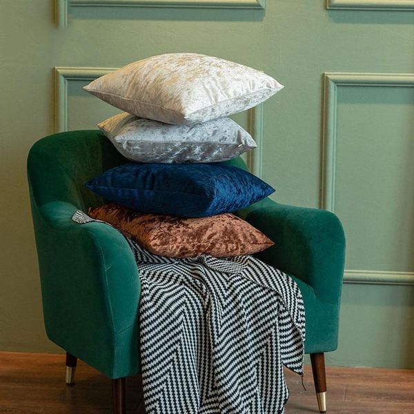 

pillow case 1pc decorative pillows velvet cushion cover soft pink decoration home shiny kussenhoes for living room decor