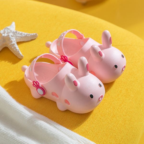 

Children Boys Girls Slippers Children Cartoon Rabbit Soft Sandals Beach Shoes Outdoor Baby Slippers PVC Cartoon Kids Slippers, Pink