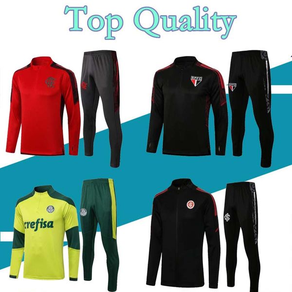 

internacional 2021 2022 sao paulo palmeiras flamengo soccer tracksuit football training suit 21 22 brasil jacket guerrero taison patrick sur, Black