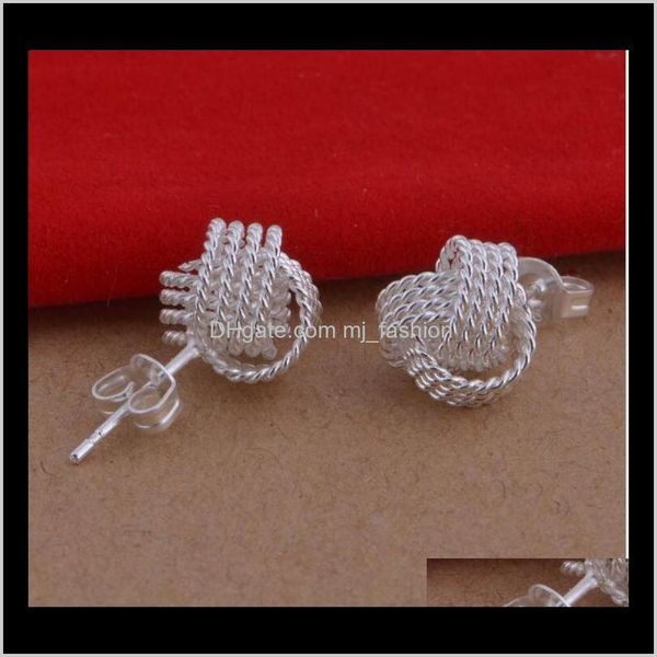 

jewelryfashion shining twist 925 sier earings earring jewelry mix 4styles stud earrings 1591 drop delivery 2021 ygahj, Golden;silver