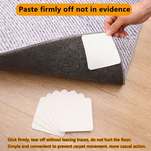 

bath mats 12 psc reusable anti-slip white rug grippers anti-skid acrylic mat washable corner flat patch paste firmly for floor